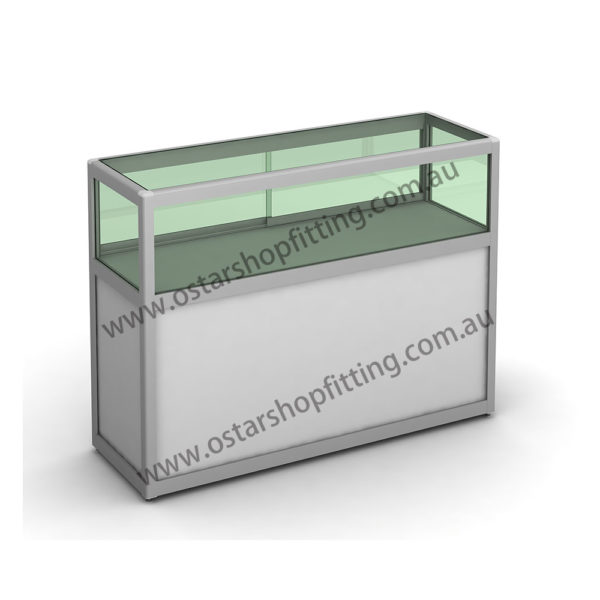 glass counter with high storage