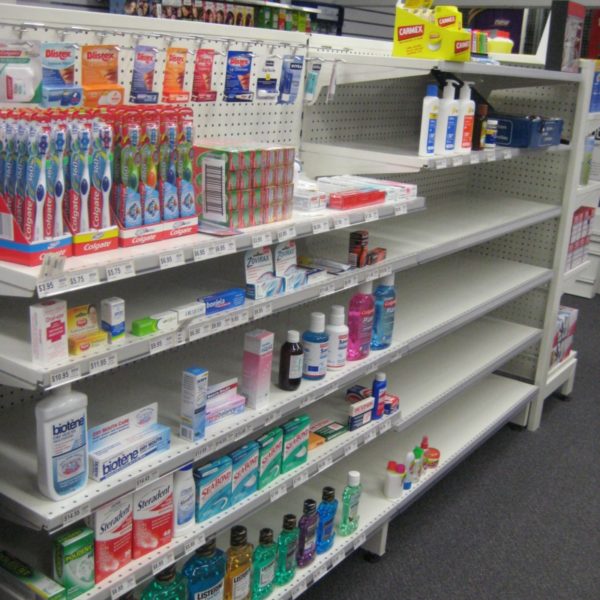 pegboard shelving for pharmacy